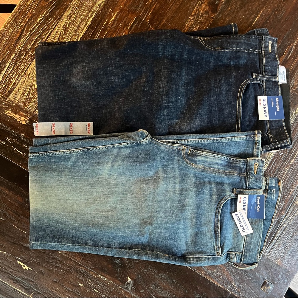 2 Pair NWT Old Navy Men's Jeans - Light and Dark Blue - Picture 2 of 3